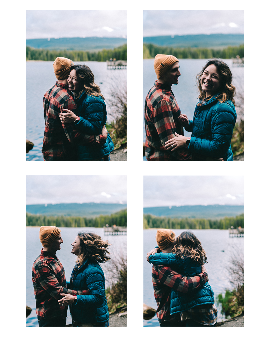 Surprise proposal at Trillium Lake with the view of Mt. Hood — photograph 8 of 10